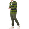 Amazon Essentials Men’s Rugby Sweater(Olive Stripe)