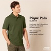 Amazon Essentials Men’s Slim-Fit Short-Sleeve Cotton Pique Polo Shirt(Black Blue Rugby Stripe)