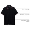 Amazon Essentials Men’s Slim-Fit Short-Sleeve Cotton Pique Polo Shirt(Black/White and Red Tipped)