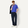 Amazon Essentials Men’s Slim-Fit Short-Sleeve Cotton Pique Polo Shirt(Blue)