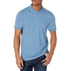 Amazon Essentials Men’s Slim-Fit Short-Sleeve Cotton Pique Polo Shirt(Blue Palm Tree Print)