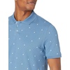 Amazon Essentials Men’s Slim-Fit Short-Sleeve Cotton Pique Polo Shirt(Blue Palm Tree Print)