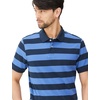 Amazon Essentials Men’s Slim-Fit Short-Sleeve Cotton Pique Polo Shirt(Blue/Navy Rugby Stripe)