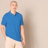 Amazon Essentials Men’s Slim-Fit Short-Sleeve Cotton Pique Polo Shirt(Blue/White and Red Tipped)