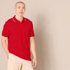 Amazon Essentials Men’s Slim-Fit Short-Sleeve Cotton Pique Polo Shirt(Red/Navy and White Tipped)