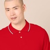 Amazon Essentials Men’s Slim-Fit Short-Sleeve Cotton Pique Polo Shirt(Red/Navy and White Tipped)