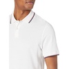 Amazon Essentials Men’s Slim-Fit Short-Sleeve Cotton Pique Polo Shirt(White/Red and Navy Tipped)