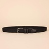 Amazon Essentials Men’s Stretch Woven Braid Belt with Metal Buckle(Black)
