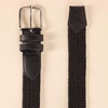 Amazon Essentials Men’s Stretch Woven Braid Belt with Metal Buckle(Black)
