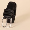 Amazon Essentials Men’s Stretch Woven Braid Belt with Metal Buckle(Black)