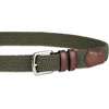 Amazon Essentials Men’s Stretch Woven Braid Belt with Metal Buckle(Dark Olive)