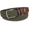 Amazon Essentials Men’s Stretch Woven Braid Belt with Metal Buckle(Dark Olive)