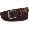 Amazon Essentials Men’s Stretch Woven Braid Belt with Metal Buckle(Deep Brown)
