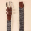 Amazon Essentials Men’s Stretch Woven Braid Belt with Metal Buckle(Grey)