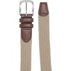 Amazon Essentials Men’s Stretch Woven Braid Belt with Metal Buckle(Khaki Brown)