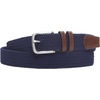 Amazon Essentials Men’s Stretch Woven Braid Belt with Metal Buckle(Navy)