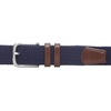 Amazon Essentials Men’s Stretch Woven Braid Belt with Metal Buckle(Navy)