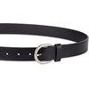 Amazon Essentials Women’s Raw Edge Jeans Belt with Wide Waist Strap, Casual, Rounded Buckle(Black)