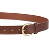Amazon Essentials Women’s Raw Edge Jeans Belt with Wide Waist Strap, Casual, Rounded Buckle(Chestnut Brown)