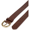 Amazon Essentials Women’s Raw Edge Jeans Belt with Wide Waist Strap, Casual, Rounded Buckle(Chestnut Brown)