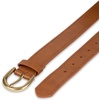 Amazon Essentials Women’s Raw Edge Jeans Belt with Wide Waist Strap, Casual, Rounded Buckle(Tan)