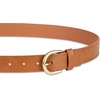 Amazon Essentials Women’s Raw Edge Jeans Belt with Wide Waist Strap, Casual, Rounded Buckle(Tan)
