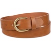Amazon Essentials Women’s Raw Edge Jeans Belt with Wide Waist Strap, Casual, Rounded Buckle(Tan)