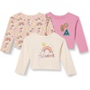 Amazon Essentials Babies, Toddlers and Girls’ Long Sleeve Cotton T-Shirts, Pack of 3(Badges/Unicorn/Wander)