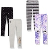 Amazon Essentials Disney | Marvel | Star Wars | Frozen | Princess Girls and Toddlers’ Cotton Stretch Leggings, Multipacks(Black/Grey/Purple  Nightmare Sally)