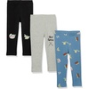 Amazon Essentials Disney | Marvel | Star Wars | Frozen | Princess Girls and Toddlers’ Cotton Stretch Leggings, Multipacks(Grogu Force)