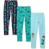 Amazon Essentials Disney | Marvel | Star Wars | Frozen | Princess Girls and Toddlers’ Cotton Stretch Leggings, Multipacks(Mickey and Friends)