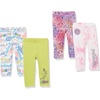 Amazon Essentials Disney | Marvel | Star Wars | Frozen | Princess Girls and Toddlers’ Cotton Stretch Leggings, Multipacks(Princess/Scribble)