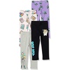 Amazon Essentials Disney | Marvel | Star Wars | Frozen | Princess Girls and Toddlers’ Cotton Stretch Leggings, Multipacks(Star Wars Ewoks)