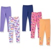 Amazon Essentials Girls’ Cotton Stretch Leggings, Multipacks(5-pack Camo Skater)
