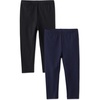 Amazon Essentials Girls’ Cotton Stretch Leggings, Multipacks(Black/ Navy)