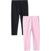 Amazon Essentials Girls’ Cotton Stretch Leggings, Multipacks(Black/ Pink)