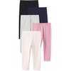 Amazon Essentials Girls’ Cotton Stretch Leggings, Multipacks(Dark Multicolor)