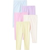Amazon Essentials Girls’ Cotton Stretch Leggings, Multipacks(Pastels)