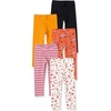 Amazon Essentials Girls’ Cotton Stretch Leggings, Multipacks(Rust Orange  Skiing Foxes)
