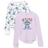 Amazon Essentials Girls Long-Sleeve Thermal T-Shirts(Stitch Pizza)