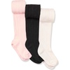 Amazon Essentials Girls’ Stretchy Cable Knit Tights, Pack of 3(Black/Pink/White)
