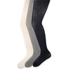 Amazon Essentials Girls’ Stretchy Cotton Tights(Ivory/Grey/Navy)