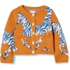 Amazon Essentials Girls and Toddlers’ Cotton Knit Cardigan Jacket(Dark Orange Zebras)