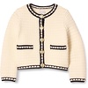 Amazon Essentials Girls and Toddlers’ Cotton Knit Cardigan Jacket(Ivory Black Combo)