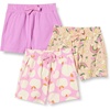 Amazon Essentials Girls and Toddlers’ Cotton Pull-On Shorts, Breathable, Stretchy with Drawstring(Mauve/Apples/Unicorn)