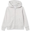 Amazon Essentials Girls and Toddlers’ Fleece Zip-Up Hooded Sweatshirt with Lined Hood and Rib Knit Detail(Light Grey Heather)