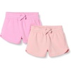 Amazon Essentials Girls and Toddlers’ French Terry Sweatshorts, Pack of 2(Light Pink/Pink)