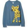 Amazon Essentials Girls and Toddlers’ Knitted Pullover Crewneck Sweater(Blue Cat)