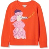 Amazon Essentials Girls and Toddlers’ Knitted Pullover Crewneck Sweater(Tomato Red  Poodle)