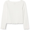 Amazon Essentials Girls and Toddlers’ Long-Sleeve Cropped Rib Top(Ivory)